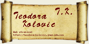 Teodora Kolović vizit kartica